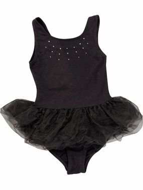 Black Glitter Tutu Leotard - Kids Ballet Costume